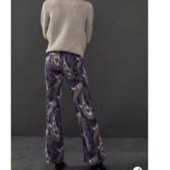 Anthropologie Maeve Maria Paisley Flare Pants Size 2 - Picture 3 of 10